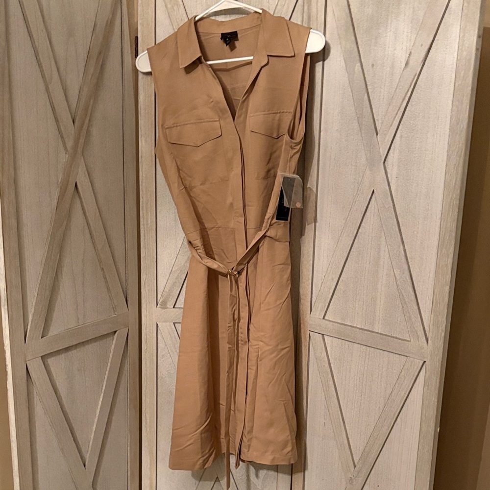 Worthington Sleeveless Camel Midi Dress